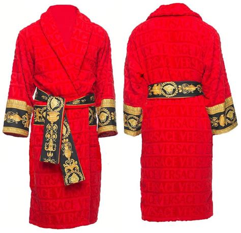 versace red robe|versace hooded bathrobe.